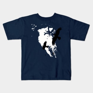 Scandinavian Ancient God Odin With Ravens Kids T-Shirt